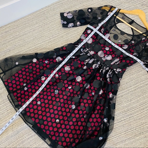 Plenty by Tracy Reese pink dotted mesh overlay 6 - Picture 6 of 8